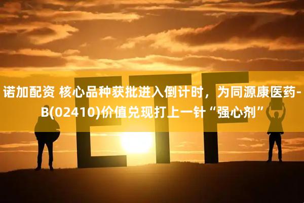 诺加配资 核心品种获批进入倒计时，为同源康医药-B(02410)价值兑现打上一针“强心剂”