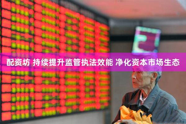 配资坊 持续提升监管执法效能 净化资本市场生态