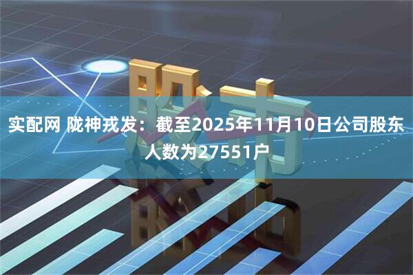 实配网 陇神戎发：截至2025年11月10日公司股东人数为27551户